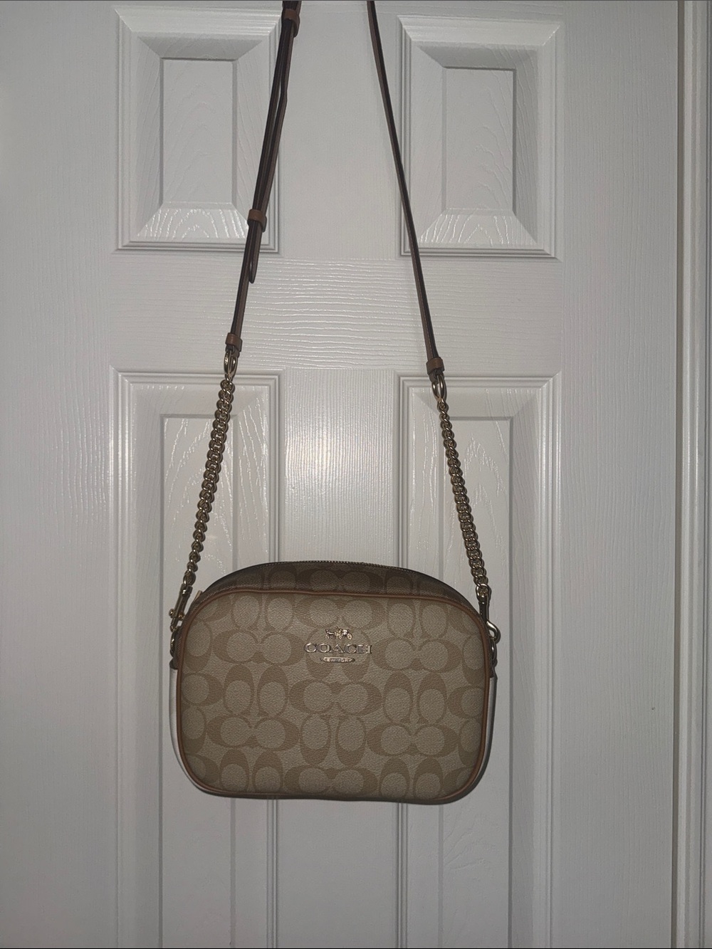 Coach Khaki/Chalk Signature Canvas Crossbody Bag